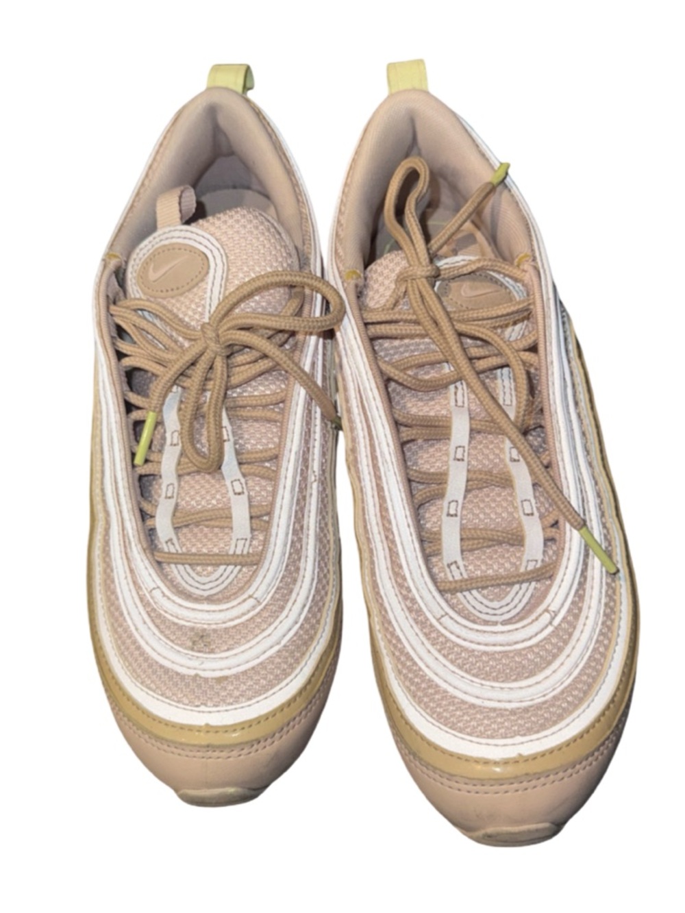 Nike Women's Beige and White Running Sneakers